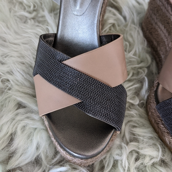 Brunello Cucinelli Leather Wedge Sandal. - Picture 6 of 15